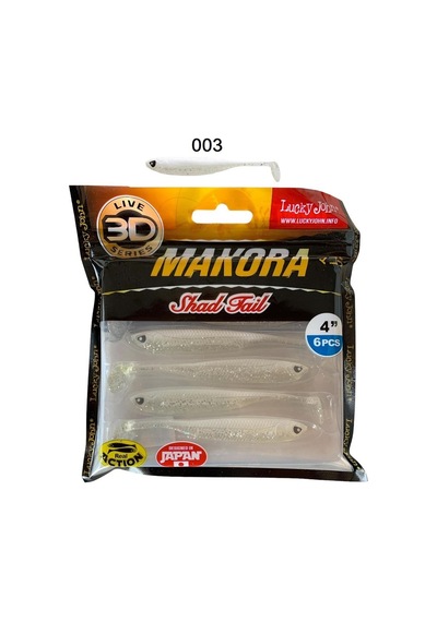 Lucky John Makora 3d Shad Tail 4'' 10.16 Cm 6'lı Paket Silikon Yem