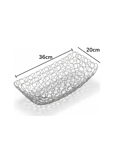 Ferforje Metal Dekoratif Ekmeklik, Meyvelik, Dekoratif Tabak 36cm Gümüş Renk