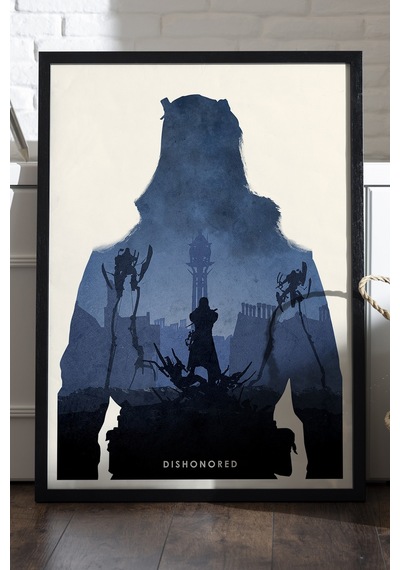 Dishonored Siyah Ahşap Çerçeveli Poster, Dekoratif Oyun Duvar Tablosu