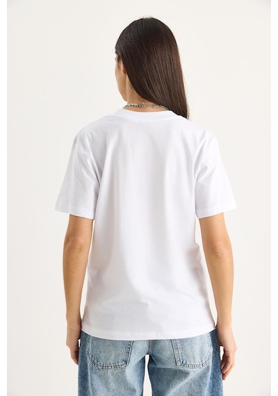 Shade Pamuk Derin V Yakalı Comfort Fit T-shirt 60602066 - Beyaz L