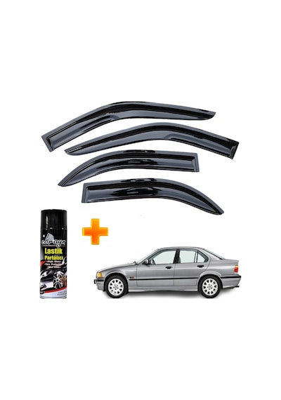 Bmw E36 Mügen Cam Rüzgarlığı Sedan 1991-1998 Arası 4 Lü Takım +500ml Lastik Parlatıcı