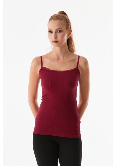 Fullamoda Dantelli Askılı Atlet 23mıcg631192958-bordo Bordo