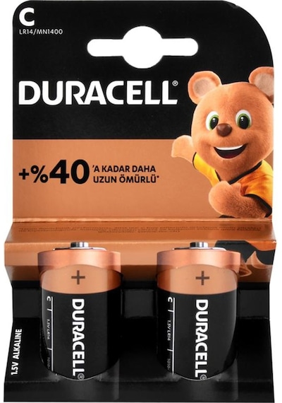 Duracell Alkalin Orta Boy C Pil 2li