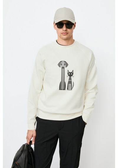 Lufian Alfred Erkek Sweatshirt Kırık Beyaz Kırık Beyaz 112030203100510