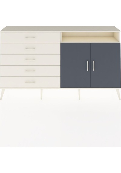 Arges Konsol 2 Raflı 5 Çekmeceli 2 Kapaklı 176x30x99 Aytaşı-antra Aytaşı-antrasit/aytaşı