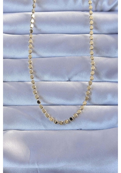 316l Çelik Gold Renk 60 Cm Parçalı Ezme Kolye Altın