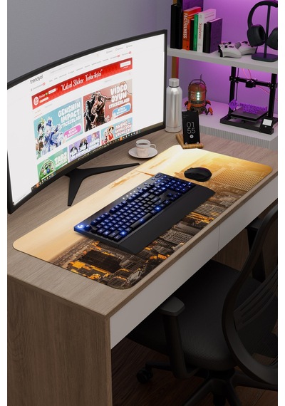New York Amerika V2 90x40 Xxl Gaming Kauçuk Kaymaz Taban Mouse Pad Fare Altlığı
