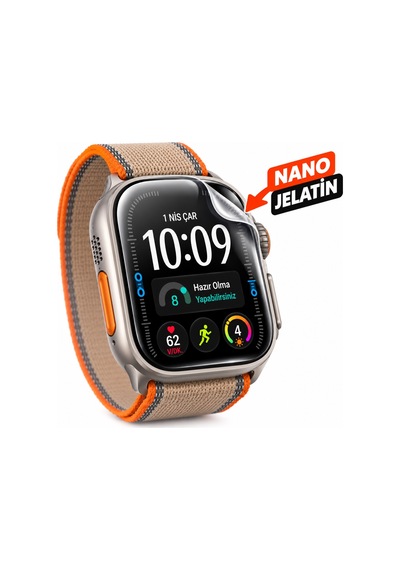 Apple Watch Ultra 4 Uyumlu 3 Adet Şeffaf Ultra Koruyucu Nano Jelatin