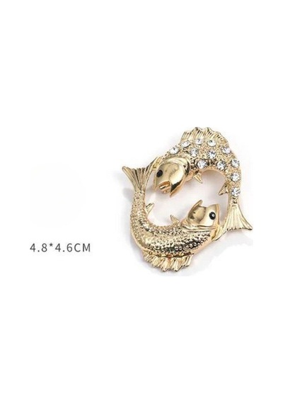 Pisces Duygusal Balık Broşu Altın
