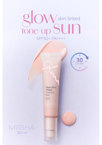 Missha Glow Skin Tinted Tone-Up Sun Pürüzsüzleştirici Aydınlatıcı ve Ton Eşitleyici Güneş Kremi SPF50+ Pa++++ 30 ML