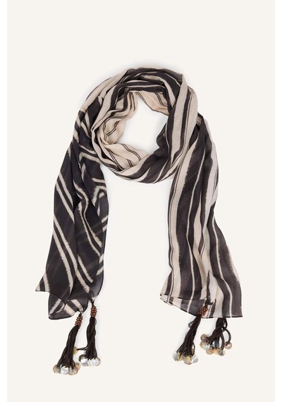 Defacto Fresh Scarfs X Defacto Summer Blocks Bej Viskon Püsküllü Şal I1745ax26smbg123 Bej-bg123