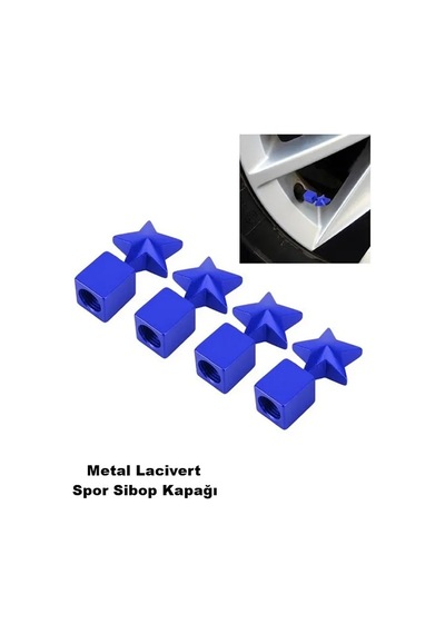 Sibop Kapağı Metal Yıldız Model Lacivert Renk Profesyonel Yıldız Logo Metal Sibop Kapağı 4 Parça Set