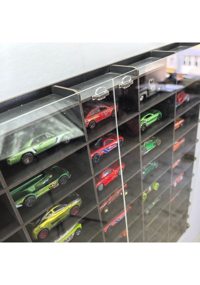 Pleksi Kapaklı 1/64 Ölçek 50araç Hotwheels Matchbox Metal Araç Uyumlu Model Oyuncak Araba Rafı Diğer
