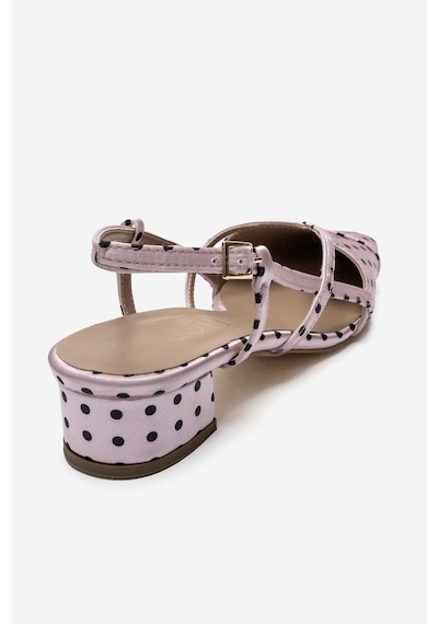 Luvi Shoes Olena Pembe Siyah Puantiyeli Kadın Topuklu Sandalet