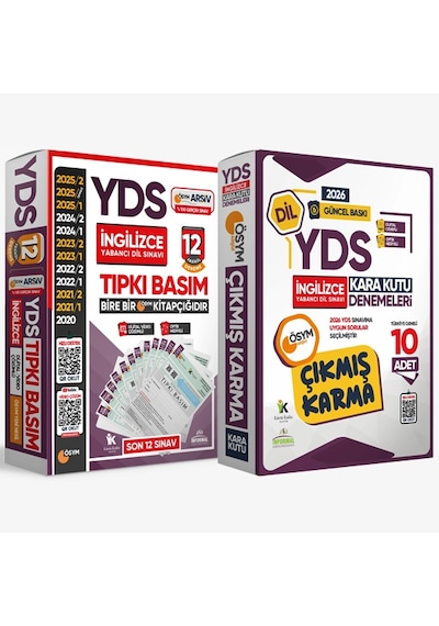 2026 YDS İNGİLİZCE ÖSYM Çıkmış Soru 12li Tıpkı Basım ve Çıkmış Karma 10lu Deneme 2li Set TG Çözümlü