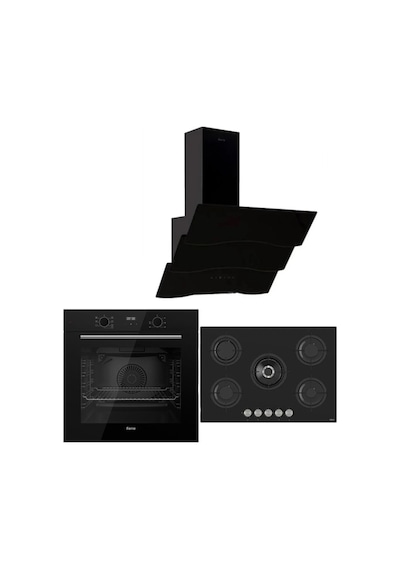 Ferre Icon Plus 75 Serisi QBL63CS-RS035-D023 3lü Cam Ankastre Set