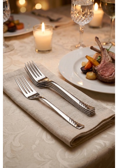 Karat Steel 6 Parça Yemek Çatalı Takımı - 21 Cm Silver6