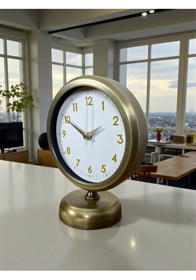 River World Masa Saati Eskitme Metal 25 Cm X 20 Cm Luxury Vintage Eskitme Çok Renkli