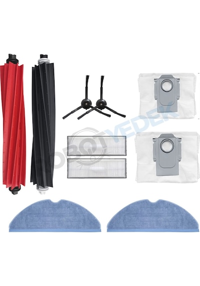 Roborock S8 Plus, S8 Pro Ultra Fırça Filtre Toz Torba Mop-10parça