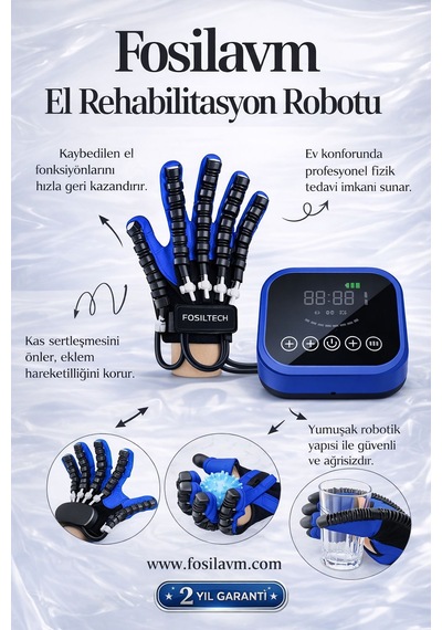 Rehabilitasyon Robot Eldiveni El Ve Parmak Egzersiz Cihazı Fizik Teda Vi Destekli Çift El Xl Beden