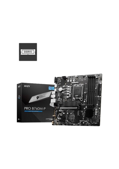 Msı Pro B760m-p Ddr5 6800mhz 1xvga 1xhdmı 1xdp 2xm.2 Usb 3.2 Matx 1700p 12. / 13. Ve 14. Nesil İşle