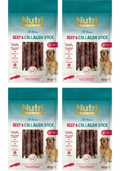 Nutri Canin Sığır Eti Sargılı Kolajen Çubuk Tahılsız Köpek Et Ödülü 80 G X 4 Adet