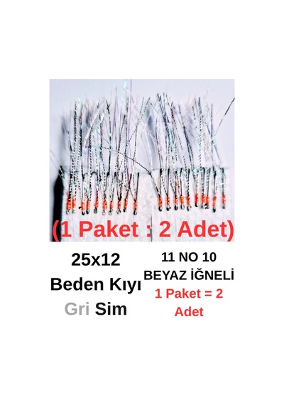Ea genset İstavrit Çaparisi 25x12 11 No 10 Beyaz İğneli 2li Paket