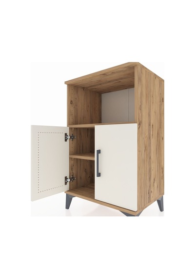 Hyperion Komodin 2 Raflı 2 Kapaklı 60x44x96 Çam-aytaşı Atlas Çam