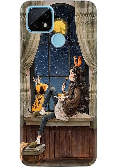 Realme C25S Kılıf Desenli Ananas Camera Glass 1358