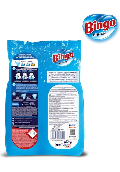 Bingo Matik Premium Beyazlar için 8 KG Beyaz Sabun Kokulu Toz Deterjan