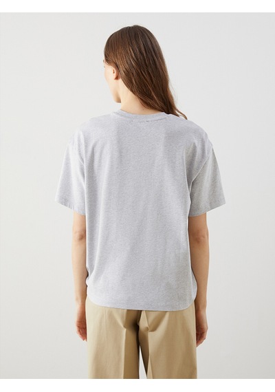Lcw Modest Gri Bisiklet Yaka Oversize Kadın Tunik