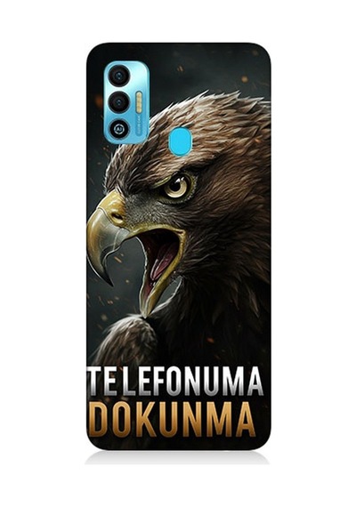 Tecno Spark 7t Uyumlu Bakışlarda Kartalın Sertliği Desenli Silikon Kılıf Çok Renkli