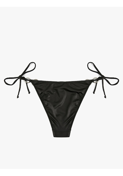 Koton Bağlamalı Detaylı Halka Toka Detaylı Bikini Altı Siyah 5sak00104mm Siyah