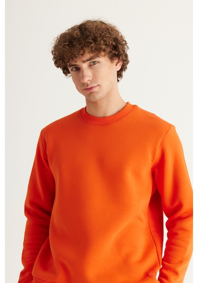 AC&Co / Altınyıldız Classics Erkek Turuncu Standart Fit Normal Kesim İçi Polarlı Bisiklet Yaka Sweatshirt Turuncu AC&Co / Altınyıldız Classics Erkek Turuncu Standart Fit Normal Kesim İçi Polarlı Bisiklet Yaka Sweatshirt Turuncu