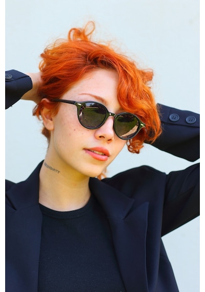 Focus On TS017 Lemon Black Retro Yuvarlak Polarize Erkek Güneş Gözlüğü