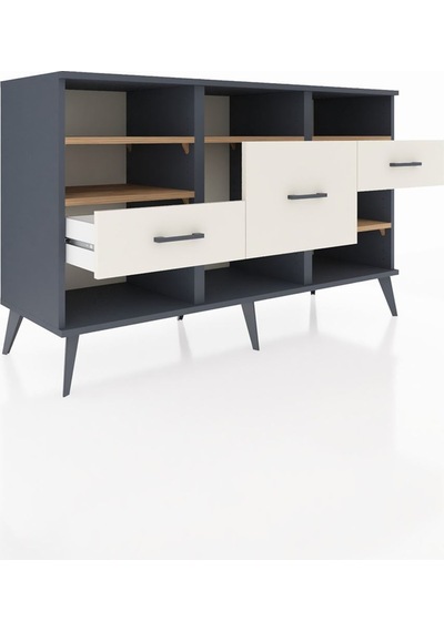 Hyperion Konsol 5 Raflı 3 Çekmeceli 132x44x83 Antrasit-çam/aytaşı Çam/aytaşı Hyperion Konsol 5 Raflı 3 Çekmeceli 132x44x83 Antrasit-çam/aytaşı Çam/aytaşı
