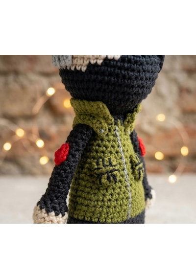 Kakashi Hatake Amigurumi Örgü Oyuncak - Anime Hediyelik Figür 21 Cm Yeşil