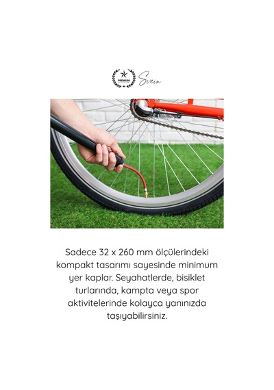 Elpompası Metal El Tipi Hava Pompası 30 Psı Mini Bisiklet Lastik Top Şişirme Pompası Alüminyum Gövd