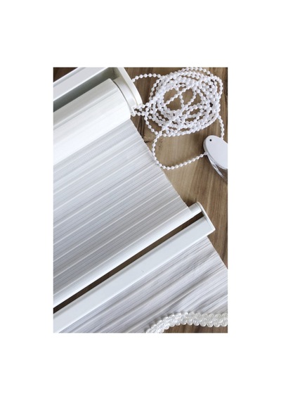 Beyaz Pliseli Zebra Stor Perde Beyaz - 97263261 Beyaz