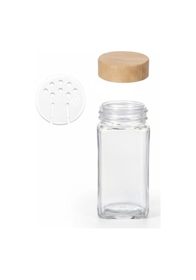 12 Li Cam Baharatlık Bambu Kapaklı 120 Ml, Cam Saklama Kavanozu Diğer