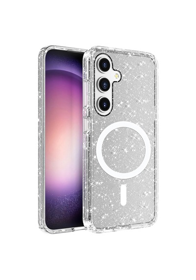 Teleplus Samsung Galaxy  Uyumlu S25 Kılıf Magsafe Özellikli Simli Allstar Glitter Kapak