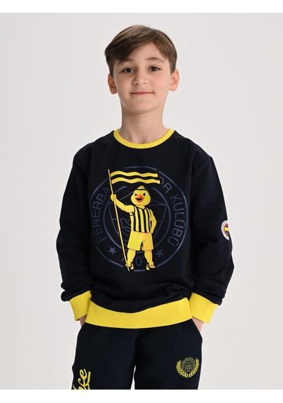 Fenerbahçe Lacivert Tribün Yellow Çocuk Sweatshirt Fb Laci Yeni