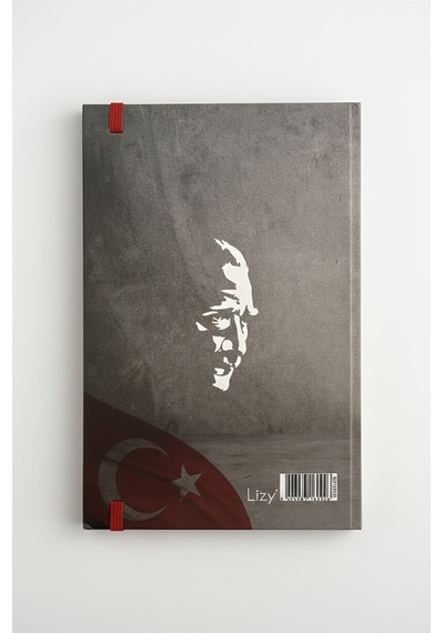 2026 Atatürk Ajanda Premium Sert Kapak Özel Baskı 17x24 Cm Lastikli Ajanda Atatürk Kapaklı Gümüş Gri Ofs907ata