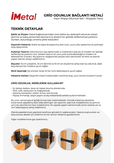 Grid Odunluk Bağlantı Metali Hazır Odunluk Seti Ahşaplar Hariç