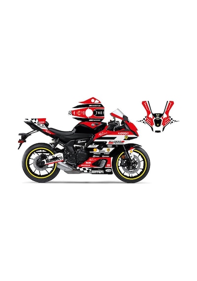 Yamaha Yzf R7 Ferrari Tasarım Parçalı Ful Kaplama