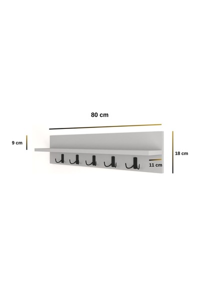 Portmanto Elbise Askılığı, Duvar Askılığı, Antrasit, 80 Cm Antrasit