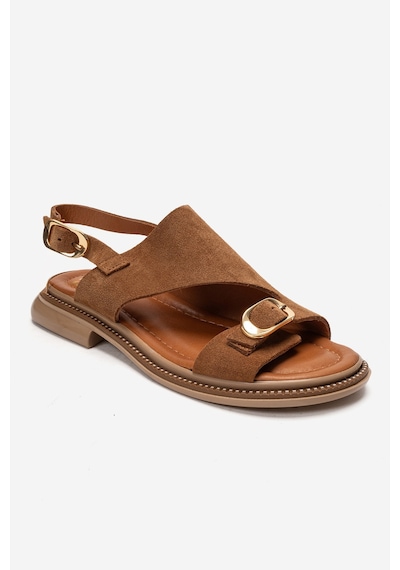 Luvishoes Cruel Taba Süet Hakiki Deri Kadın Sandalet