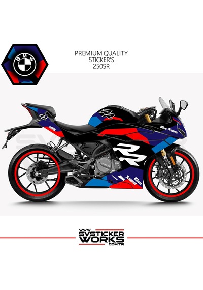 Cfmoto 250sr Kaplama Bmw Hp4 Desen Motor Kaplama Modeli Hazır Kit Siyah