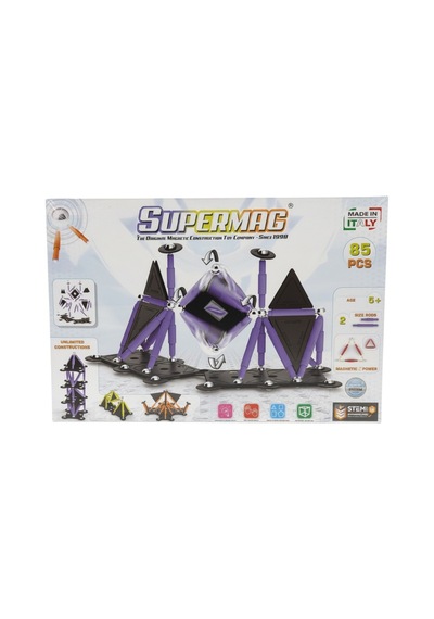 Supermag 85 Parça Manyetik Yapı Oyuncağı Ve Geometri Stem Eğitim Seti Siyah Panel Serisi