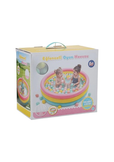 Er-520 Fun Play 85cm Havuz Üç Renkli İçinde 100 Adet 6cm Toplu Çok Renkli